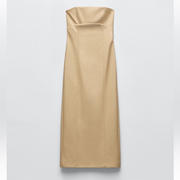 ZARA BLOGGERS FAV FAUX LEATHER DRESS - Picture 8 of 9